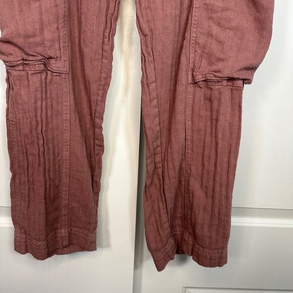 Free People Feelin Good Utility Linen & Cotton Blend Pants in Mauve - Medium - Picture 7 of 12